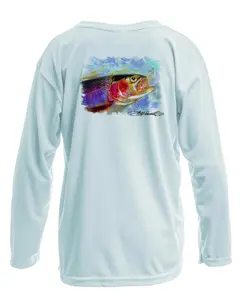 Rainbow Trout Kids Performance Fishing Shirt UPF 50+ Sun Protection