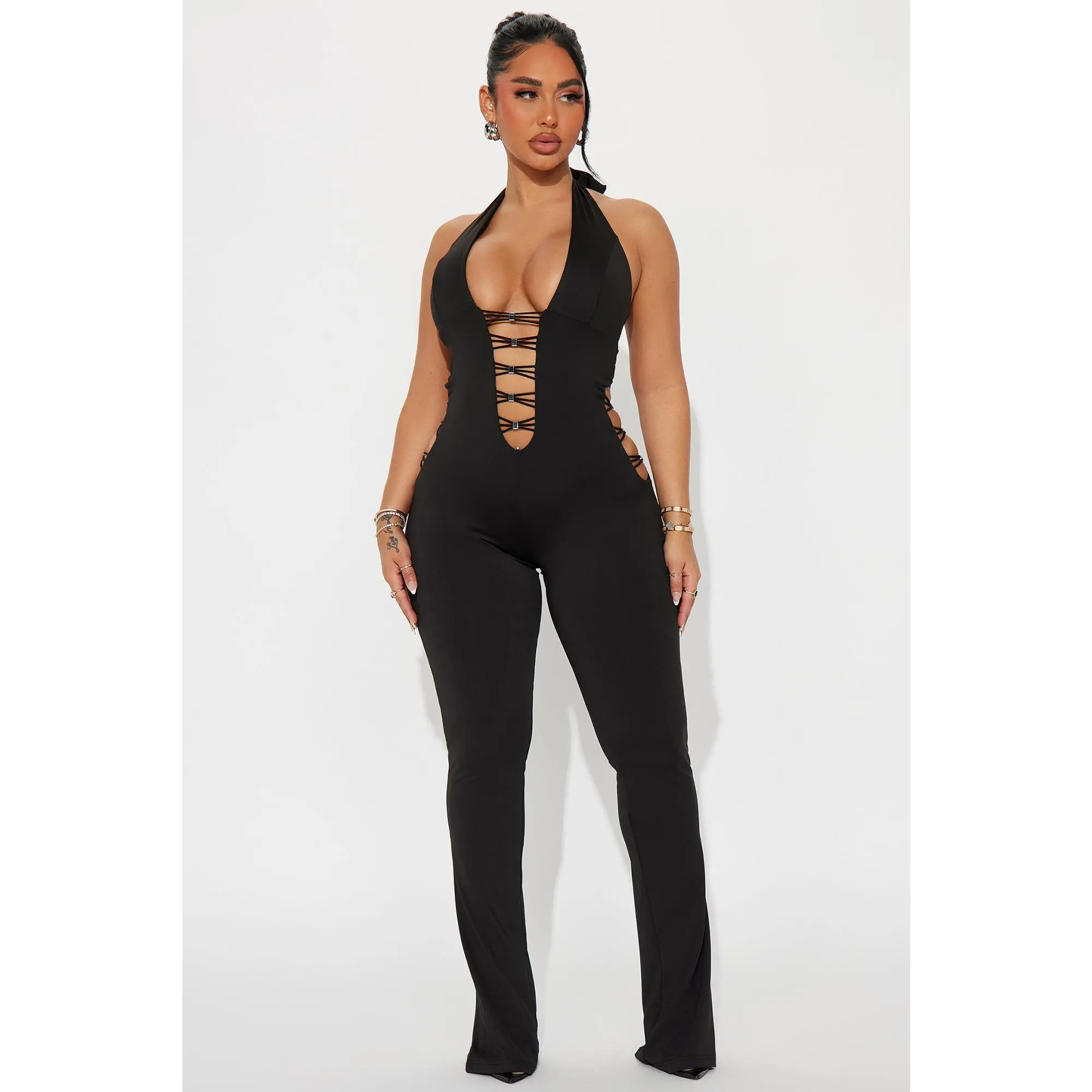London Cut Out Jumpsuit - Black