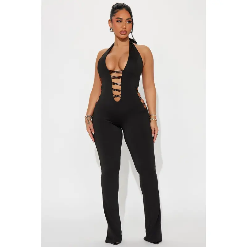 London Cut Out Jumpsuit - Black