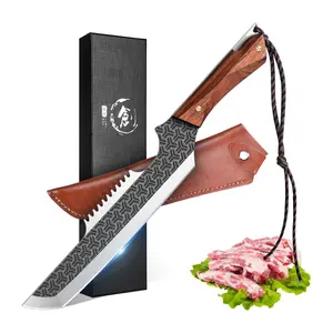 ROCOCO Meat Cleaver Knife Heavy Duty Butcher Knife for Meat Cutting Forged Cleaver Knife, Idea Gift for Father and Mother