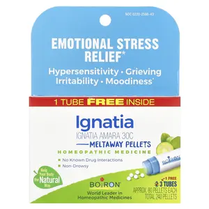 Boiron Ignatia Amara, Meltaway Pellets, 30C,  3 Tubes, 80 Pellets Each