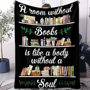 Reading Book Patterned Blanket, Suitable for All Seasons, Suitable for Beds, Sofas, Cars, Room Decorations, and Gifts, Suitable for Children and Adults