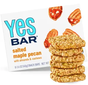 YES Bar – Salted Maple Pecan – Plant Based Protein, Decadent Snack Bar – Vegan, Paleo, Gluten Free, Dairy Free, Low Sugar, Healthy Snack, Breakfast, Low Carb, Keto Friendly (6 Count)
