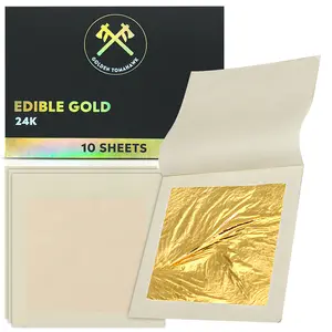 Edible Gold Sheets 3.67 Inch Squares, Gold Leaf Edible, Gold Leaf for Cakes, Edible Gold Foil
