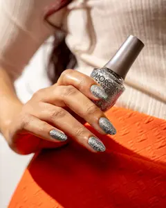 Morgan Taylor Am I Making You Gelish? - Silver Glitter, Professional Lacquer, Vibrant, Chip-Resistant, Fast-Drying, Long-Lasting, High-Shine, Perfect for Manicures & Pedicure, 15mL.