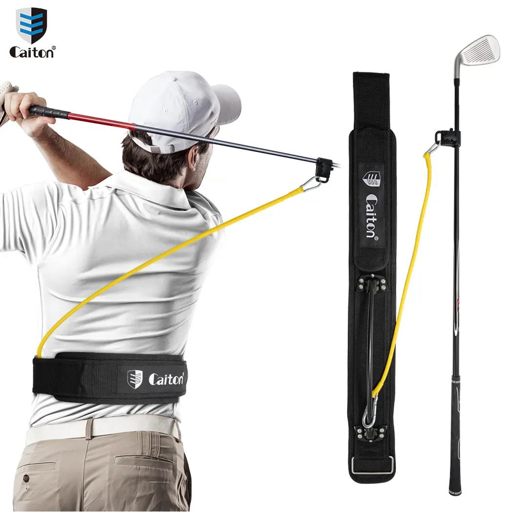 Caiton 1PC Golf Swing Trainer | Resistance Band Assisted, Corrects Swing Posture, Waist Posture Corrector, Improves Swing Power, Flexibility, and Rotation, Indoor Golf Training Equipment, Essential Accessory for Beginners and Athletes