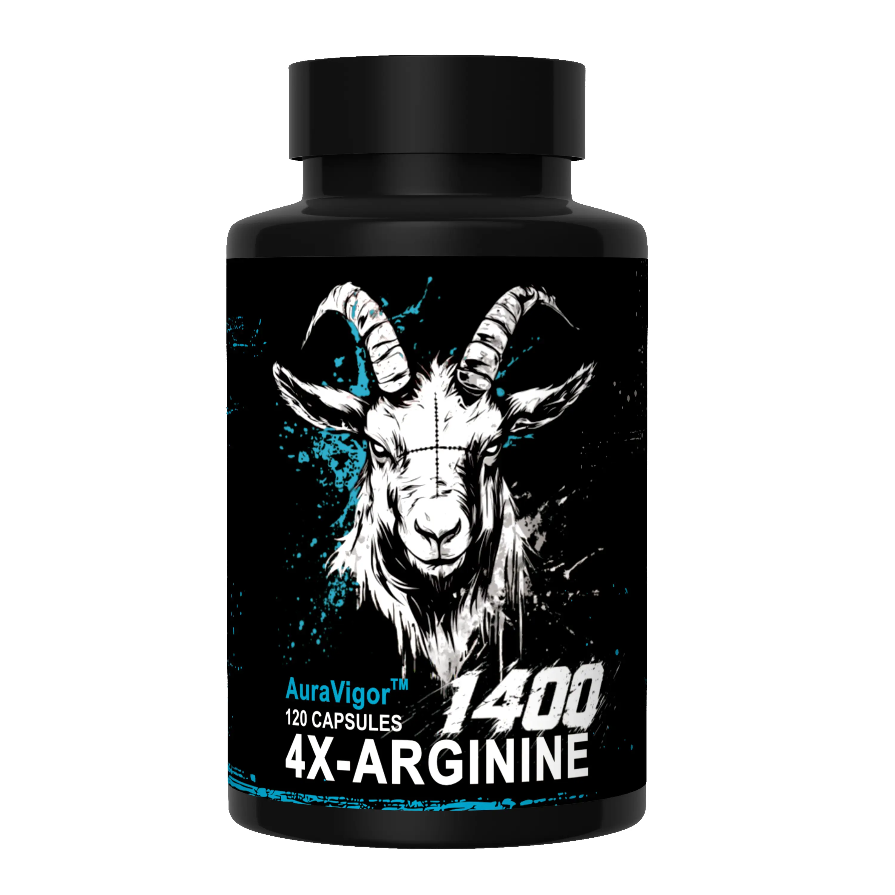 Adults' 4-in-1 Gluten-Free 1400mg Arginine Auravigor Nitric Oxide Pre-Workout Capsules - FDA Registered, Muscle Support, Energy Boost, Blood Flow Control, Fitness Endurance Supplement - 120 Count