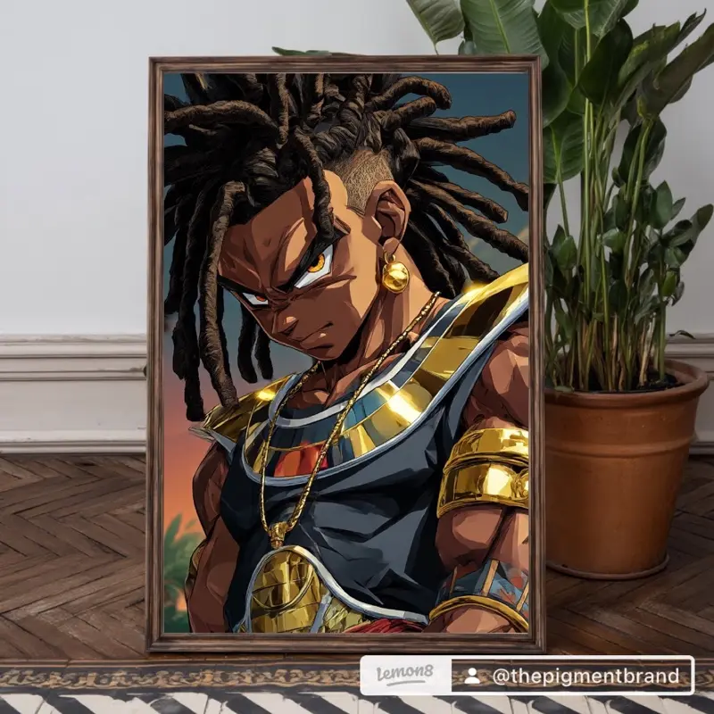Black Goku Poster - Character Art with Unique Features, 24 x 36, Stylish Design, Black and White Striking Artwork