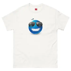 Smiling Face with Sunglasses Blue Emoji Unisex Heavy Cotton Tee – Cool Meme Shirt
