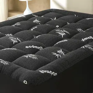 Queen Size Mattress Topper Viscose Derived from Bamboo, Soft Thick Pillow Top Mattress Pad Cover for Back Pain, Cooling Mattress Protector with 8-21 Inch Deep Pocket, Dark Grey