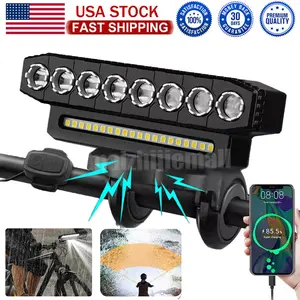 USB Rechargeable Bicycle Headlight, Bike Light Super Bright LED, 8 Leds,Waterproof Bike Headlight, 6 Modes 3000 Lumen Bicycle Headlight, MTB Off-Road Cycling Commuting