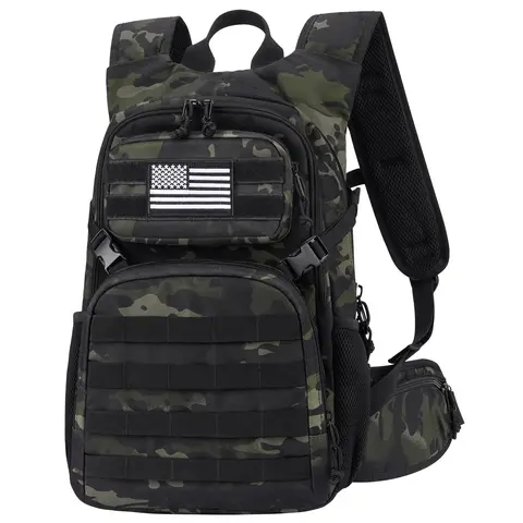 【Holiday Haul Deal】Unisex High-Capacity Tactical Hydration Pack 3L - Lightweight Adjustable 900D PVC Tough TPU Outdoor Water Bag with Bladder, Cool Padded Straps, MOLLE Bike Bag, Keychain for Hiking, Running, Tactical Gear and Accessories