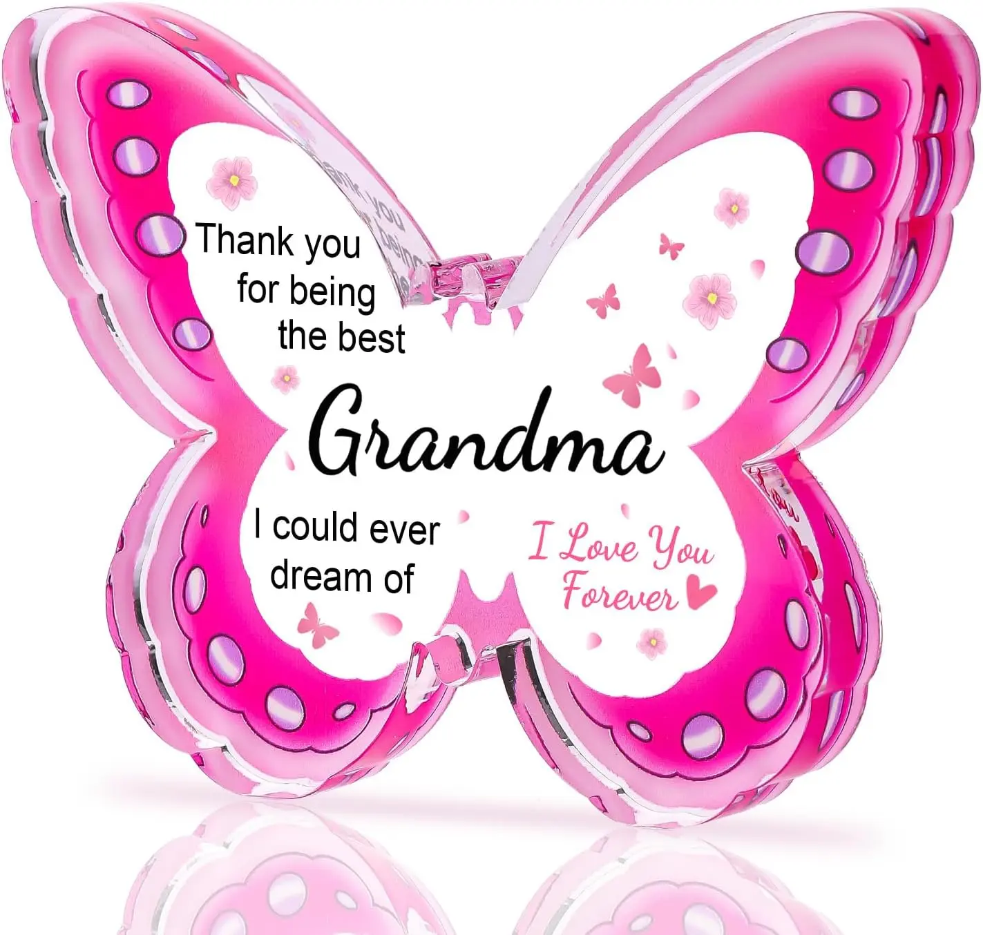 Acrylic Butterfly Plaque Ornaments - Eco-Friendly 1-Piece Modern Home & Festive Decorations Supplies, Lightweight Christmas Accent, Elegant Printed Decor, Ideal Gift for Grandma (Multiple Occasions)