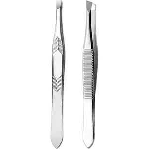 Tweezers for Women Facial Hair,High Precision Stainless Steel Tweezerman Tweezers for Eyebrows Facial Hair, Splinter and Ingrown Hair Removal,2 Count
