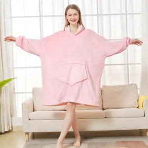 1pc Oversized Hoodie Blanket, Wearable Blanket sweatshirt, Ultra Soft Comfy Snuggle Hoodie
