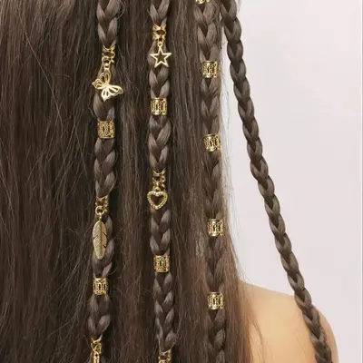 Braid Hairstyles with Gold Rings TikTok Shop