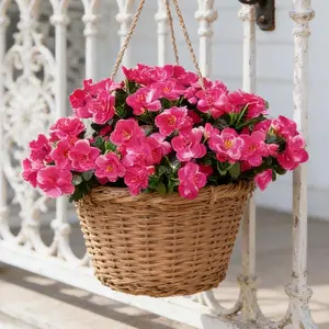 6 Bundles Artificial Fake Mums Fall Plants Flowers for Outdoor Outside, Faux Autumn yellow fabric Mums UV Resistant Look Real for Planter Porch Patio Garden Decoration