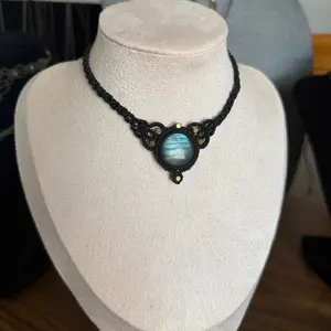 "Midnight Aurora"Labradorite MacrameHandmade necklace（ship from us）