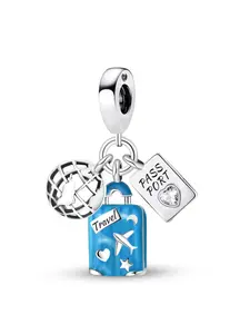 1Pc New Design Earth Suitcase Passport Charm DIY Jewelry Making Kit for Bracelet Creative Craft Materials Holiday Gift Pendant Women Birthday Gift Daily Wear Accessories