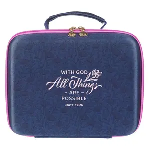 All Things Are Possible Navy Two-fold Organizer Bible Case - Matthew 19:26