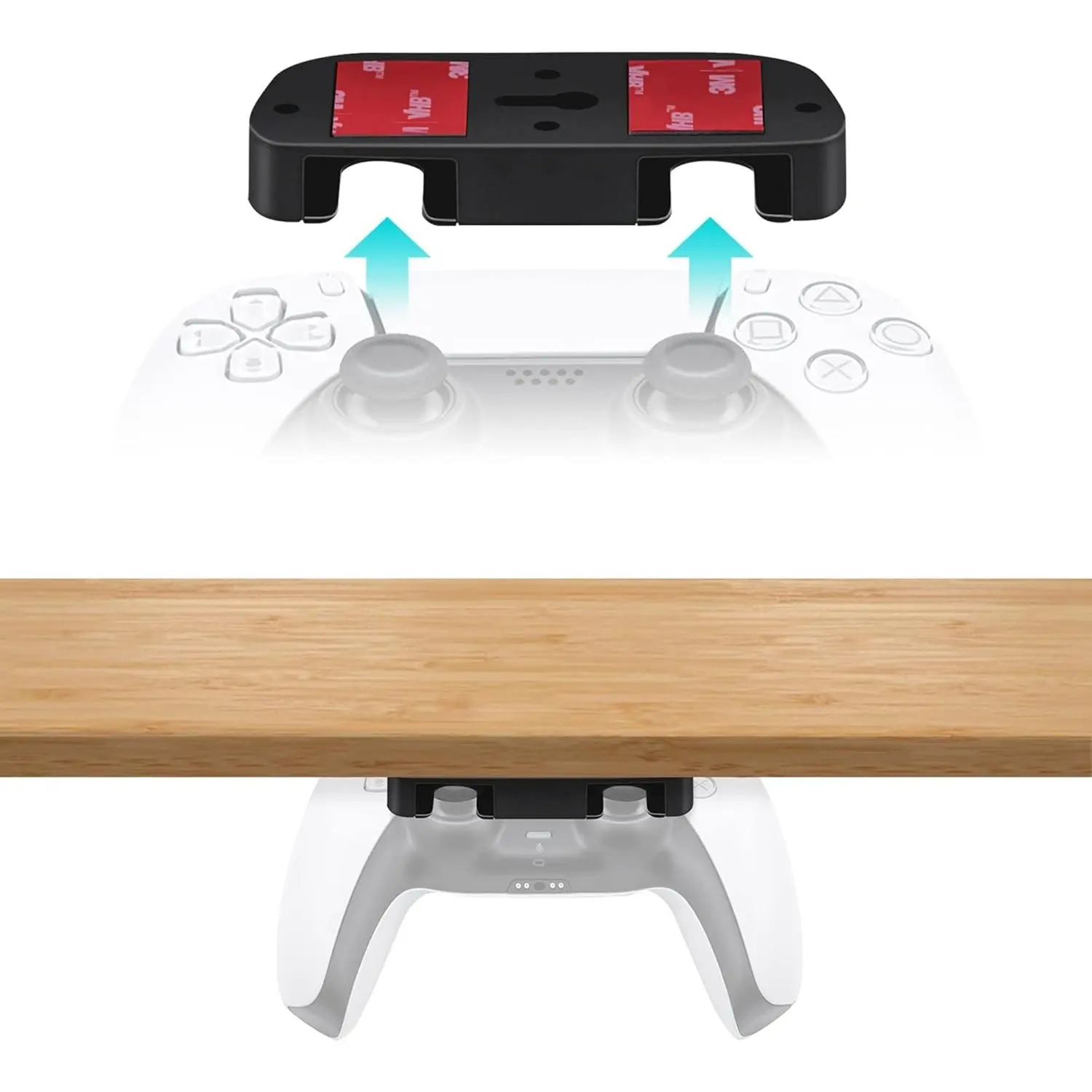 Under Desk Mount for PS5/PS4 Controller, Table Stand Holder Compatible with PlayStation 5/4 Controller - Black
