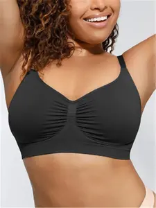 Women's Seamless Sports Bra Workout Bra Breathable Comfortable Athletic Fitted Fitness Underwear, Ideal for Sport and Daily Wear, Pure Color Design