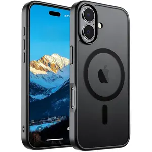 SUPFINE Magnetic iPhone 17 Case with MagSafe Compatibility Military Grade Drop Protection Translucent Matte Shockproof Anti-Fingerprint Cover 2025 Black Wireless Smartphone