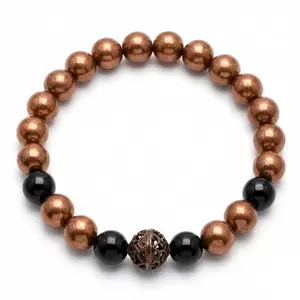 Copper Gemstone Bracelet 8mm Stretch — Grounding &amp; Energy Conductivity