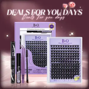 Classic CatEye Kit--B&Q B02 B19 Lash Clusters,Classics NEVER go out of Style! Natural Thick Volume DIY Lash Extension at home Waterproof Sleep Proof,Long Lasting,Fake Full Lash Cosmetic Outdoorfun Makeup #tiktokshopmemorialday #dealsforyoudays