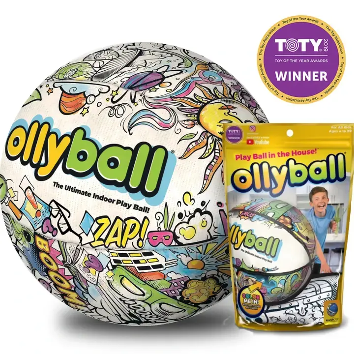 Ollyball Original Top Seller 12-in Indoor Play Soccer Ball - Impact-Absorbing, Ideal for Kicks, Rainy Days, Toddler & Ages 4+ Football Sports Gear, Soccer Ball Toddler