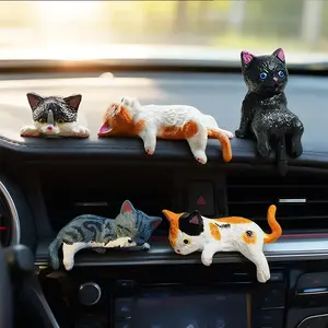 Car Interior 5PCS Cat Dashboard Decorations Accessories, Car Dash Decor Rearview Mirror Ornament for Women Girl