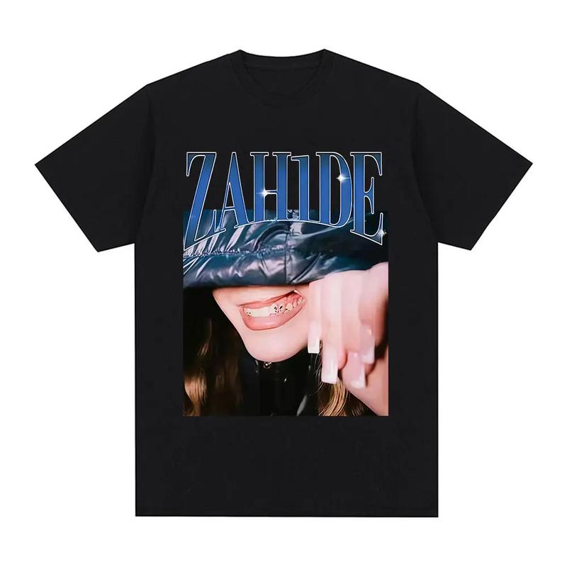 Zahide Merch Double-sided Print T-shirt Men Women Clothing Fashion T Shirts Summer Cotton Oversized O-Neck Short Sleeve T-shirts