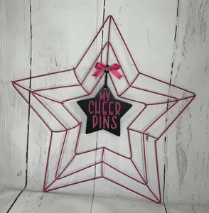 Metal Wall Hanging Cheer Pin Holder - Star - Cheer Gift - Cheer Team Gift