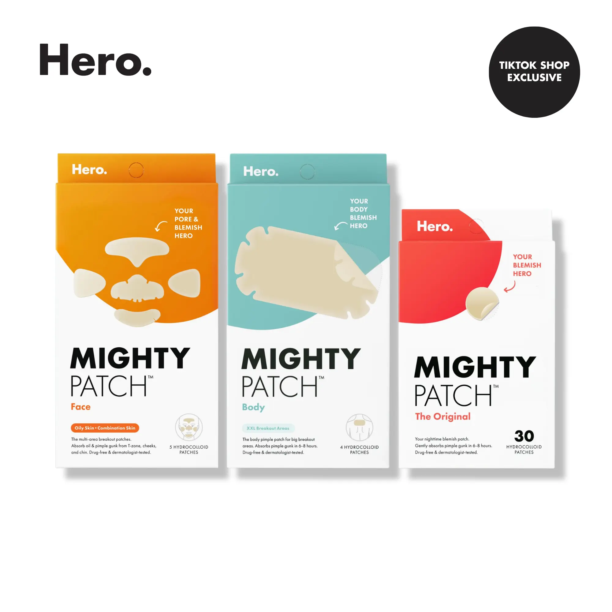 Hero Mighty Patch Face, Mighty Patch Body, Mighty Patch Original Bundle Hero Mighty Patch Face, Mighty Patch Body, Mighty Patch Original Bundle