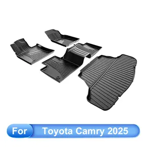 AOMSAZTO All-Weather TPE Floor Mats & Trunk Mat for 2025 Toyota Camry, Waterproofing, Laser Scanned, Precise Fit, Tailored Shape, Tool-Free Car Interior Accessories