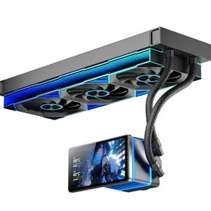 PF 360 CPU Water AIO Cooler Liquid Cooling|5.5-inch LCD Magnetic Screen|360mm ARGB Infinity Mirror 2000RPM PWM Fan|Lower Noise ≤30DBA|for Intel LGA1851/1700/1200/115X AMD AM4/AM5-Black