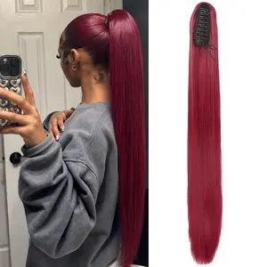 Claw Clip Ponytail Extensions 30 Inch Long Straight Pony Tail Hairpieces Synthetic Clip in Hair Extension for Women Daily Use (30Inch,Color:118)
