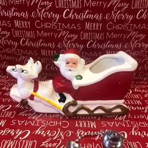 1960s Santa Sleigh Planter