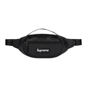 Supreme FW23 Logo Leather Crossbody Bag with Zipper Closure for Men and Women