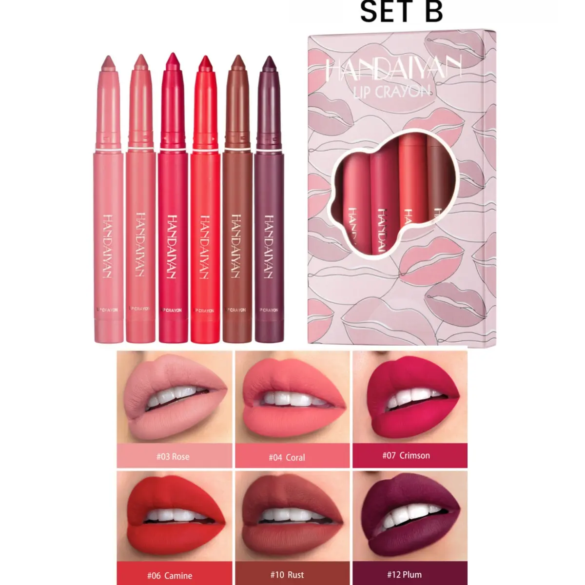 12-Color Long-Wearing Matte Lipliner Multi-Pack - Smudge-Proof, Waterproof Makeup Kit with Feather-Resist Base for Pencil Shaped Lipstick & Lip Gloss, Nude Lip Look, Daily Contouring & Filling