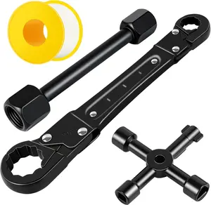 Angle Stop Wrench Kit, Plumbing Tools, Angle-on Plumber Wrench for Quick And Hassle-Free Angle Stop And  Nut Installations(Black-A)
