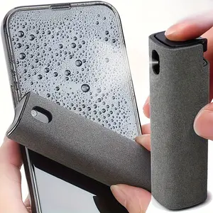 Clean Dust-Free Spray Bottle, Touchscreen Microfiber Cloth, Portable Reusable Empty Spray Bottle, for Phone Laptop iPad TV Car Screen Camera Cleaner