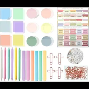 Study Supplies Set   Tabs, Gel Highlighters, Ballpoint Pen, Transparent Sticky Notes, Cross Paper Clips & Christian Stickers  Christian Gifts for Women & Book Lovers  highlighter Boho Matte-Laminated  Posters Set   study  supplies