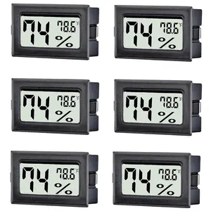 6 Pack Mini Thermometer Hygrometer,Indoor Temperature and Humidity Gauge Meter Monitor Fahrenheit ( ℉ ) for Home,Greenhouse,Jars