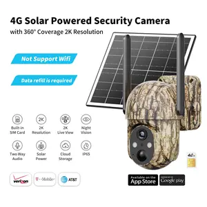 [SummerWins] 4G LTE Wireless Solar Powered Security Camera CB114S – 2K HD Live View 360° Coverage, No WiFi, Remote APP Controlled, WaterProof, Motion Activated, Night Vision, Outdoor, Data refill is required for Unlimited 4G data usage summerwins