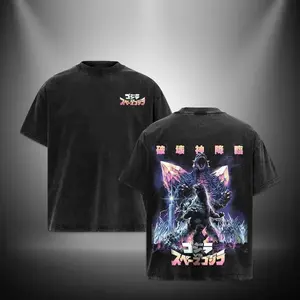 Space Godzilla - Retro Vintage Menswear Gift movie fans Top Apparel Classic Oversized Seamless Simple Straight Man Clothes Cotton designer shirts Movie Shirt, Graphic Streetwear T-shirt