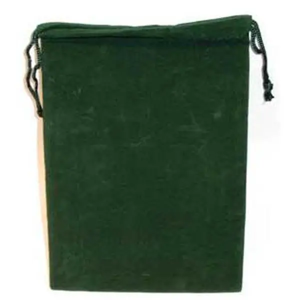 Green Velveteen Drawstring Bag 5" x 7"