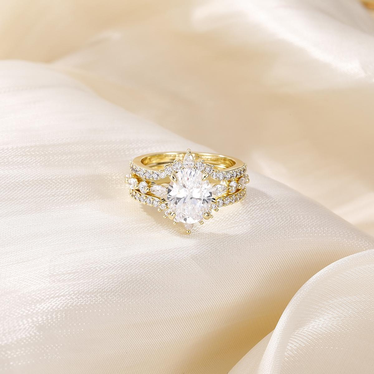 EAMTI 14K Gold Plated Bridal Ring Sets 3CT Oval Cut Cubic Zirconia Engagement Promise Rings for Her Wedding Bands for Women EAMTI 14K Gold Plated Bridal Ring Sets 3CT Oval Cut Cubic Zirconia Engagement Promise Rings for Her Wedding Bands for Women