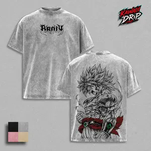 Broly - The Legendary Vintage Washed Oversized Graphic Tee | DBZ Double Printed T-Shirt & Hoodie | Heavyweight Cotton Unisex Streetwear Top | Gym Pump Cover | Gift for Anime Fans