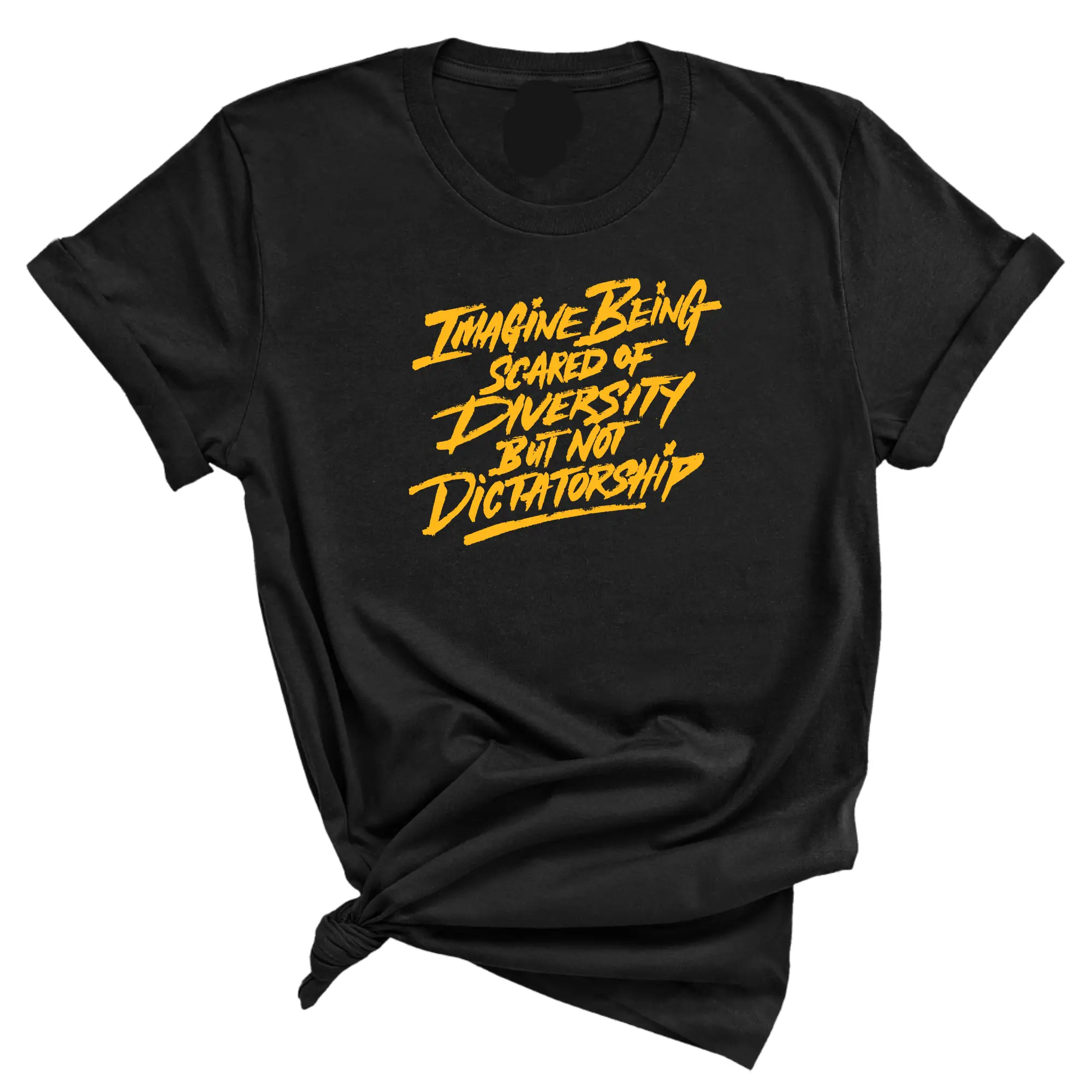 Remix Imagine Being Scared of Diversity but not Dictatorship Unisex Tee (Gold)